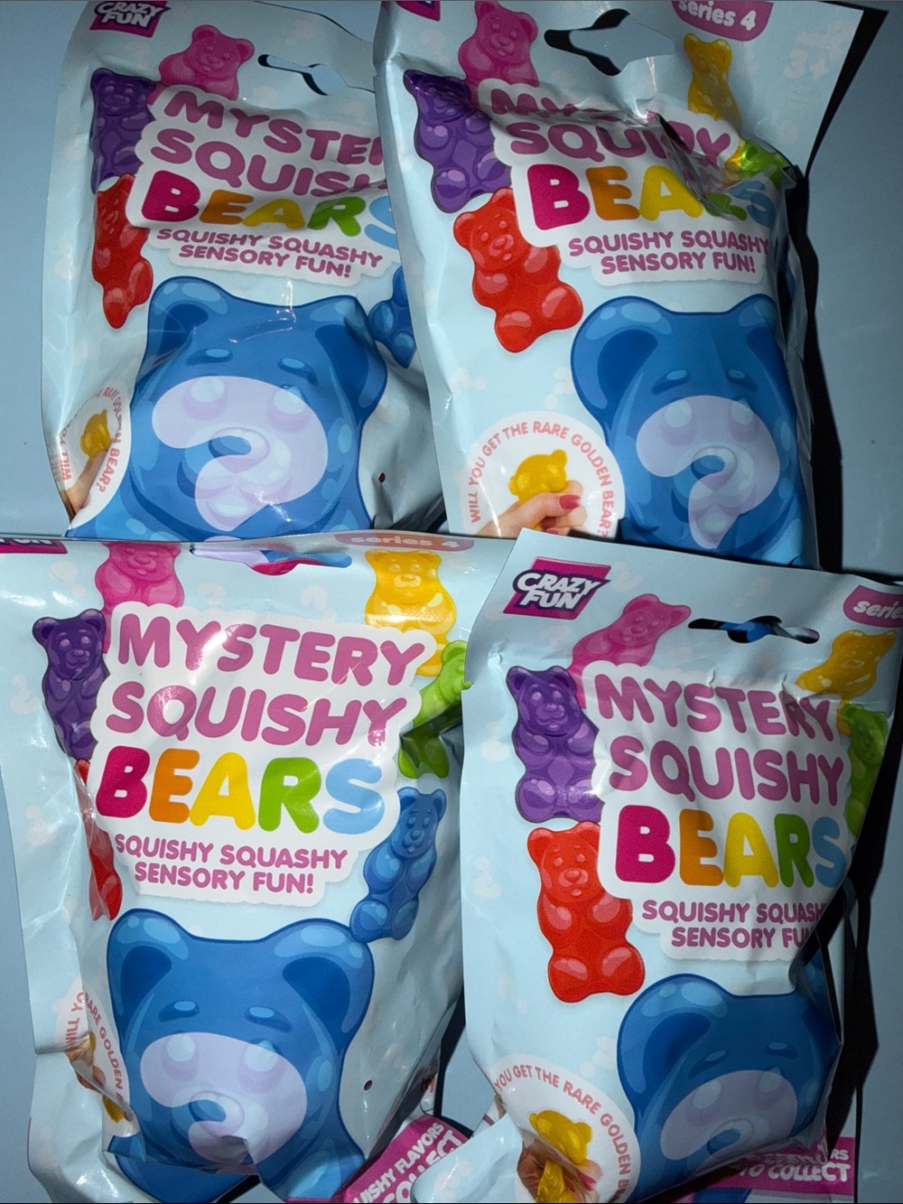 NWT Mystery Squishy Bears Set of 4 UNOPENED Crazy Fun Series 4
